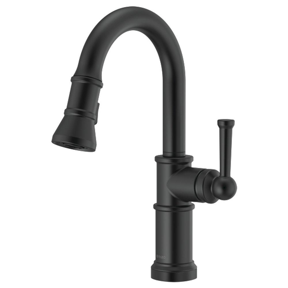 Brizo Matte Black Single Handle Pull Down Kitchen Faucet 