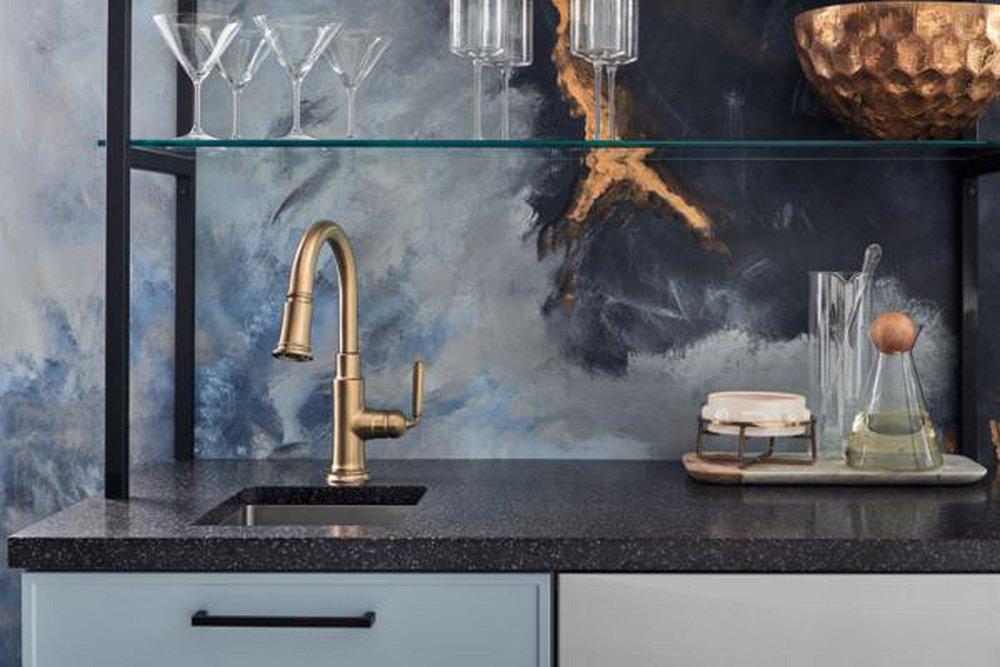 Brizo Matte Black Single Handle Pull Down Bar Faucet 