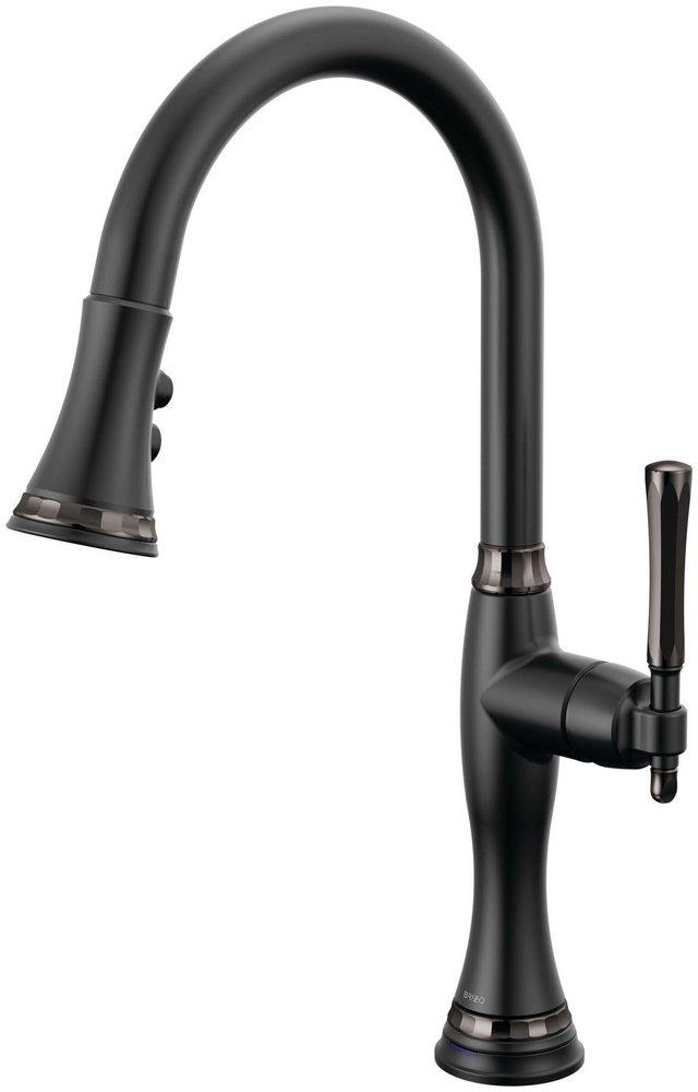 Brizo Matte Black/Brilliance&reg; Black Onyx Single Handle Pull Down Kitchen Faucet 