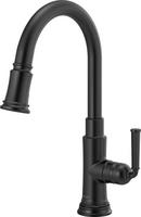 Two Handle Pull Down Kitchen Faucet with Touch Activation in Matte Black