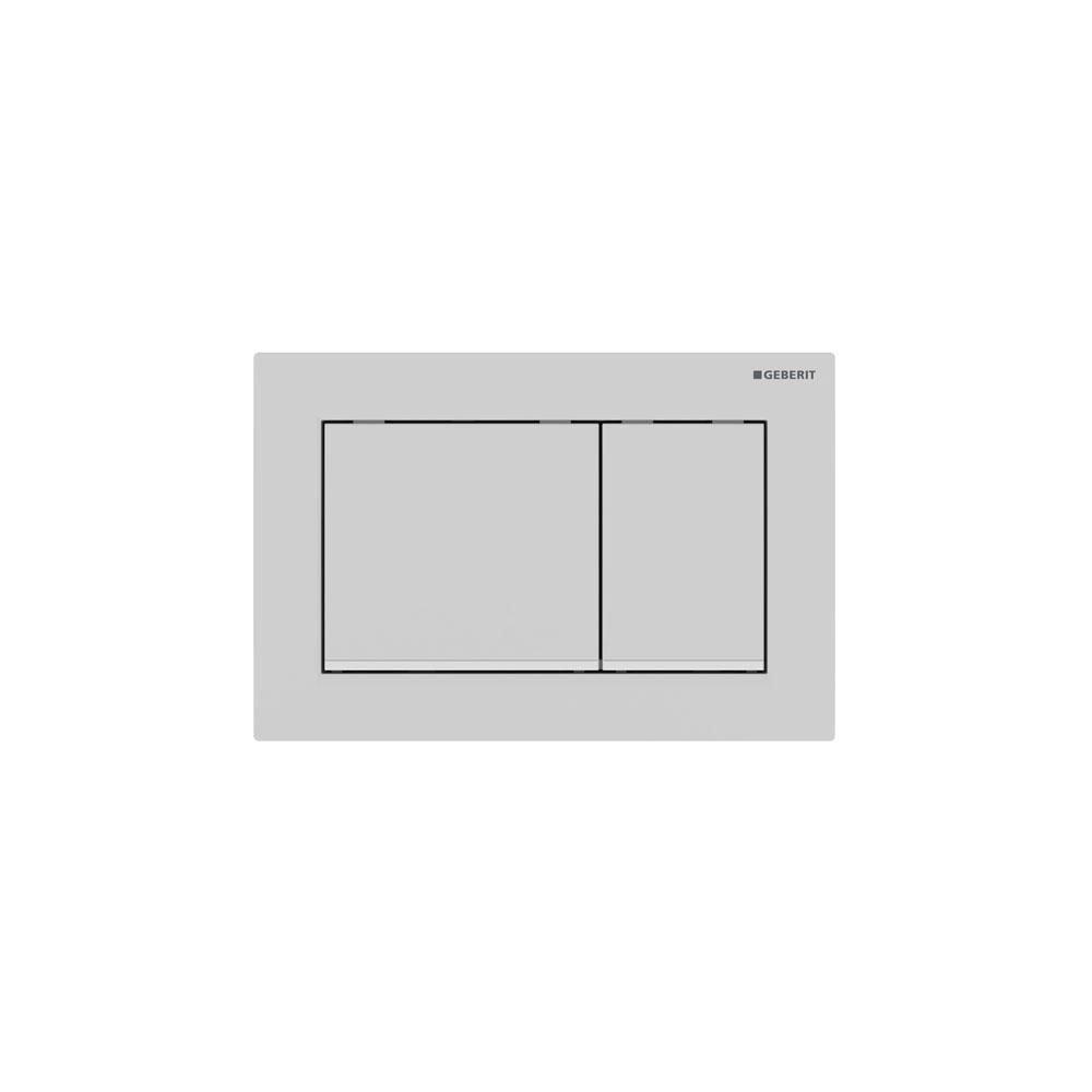 2 x 6 Concealed Tank Plastic Actuator Plate in Matte White Coated with White Accent 