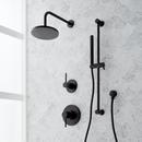 Two Handle Single Function Shower System Set in Matte Black 1/2 in. and 3/4 in. Valve Included