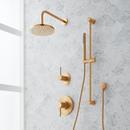 Single Function Pressure Balancing Valve Shower System with Slide Bar and Hand Shower in Brushed Gold