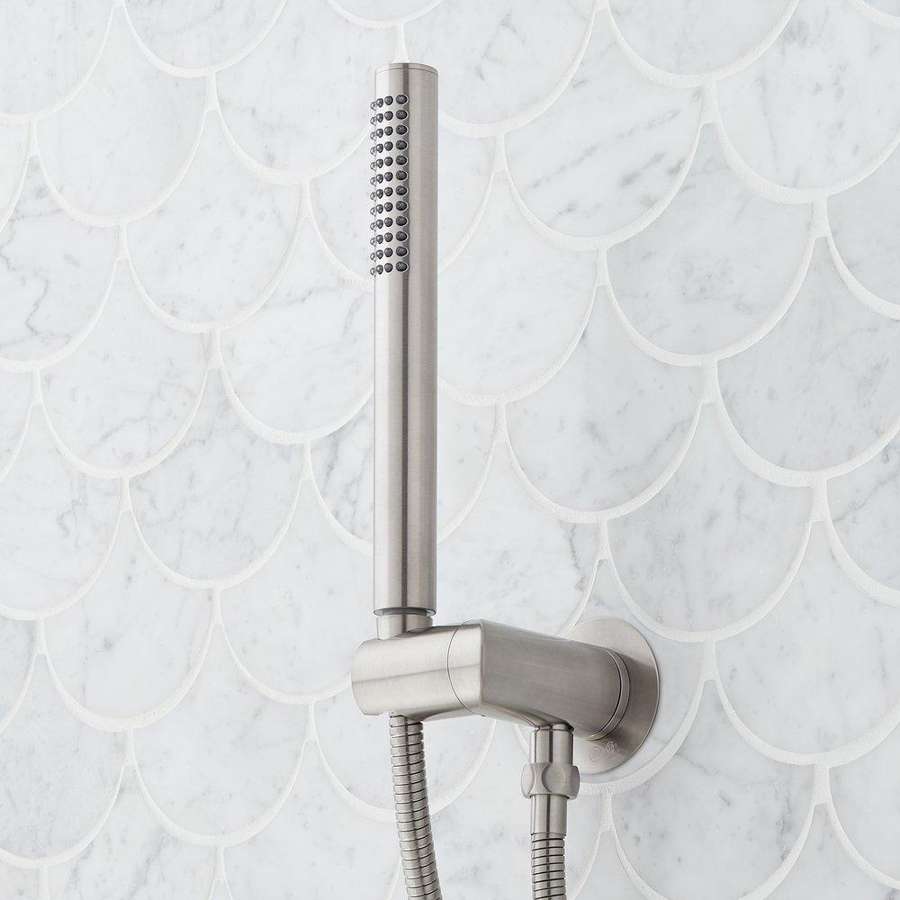 Two Handle Single Function Shower System Set in Brushed Nickel - 1/2 in. and 3/4 in. Valve Included 