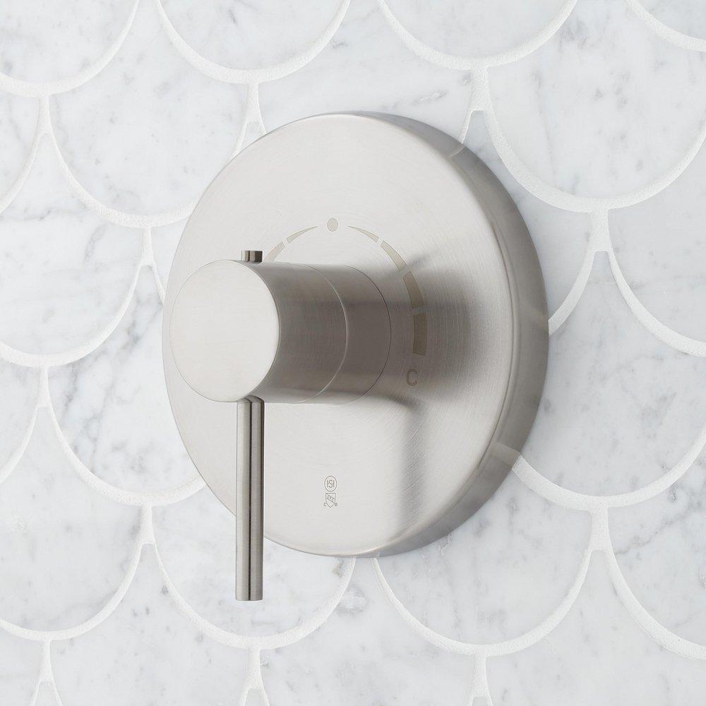 Three Handle Single Function Shower System Set in Brushed Nickel - 3/4 in. Valves Included 