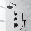 THERMOSTATIC SHOWER SYSTEM WITH HAND SHOWER - MATTE BLACK