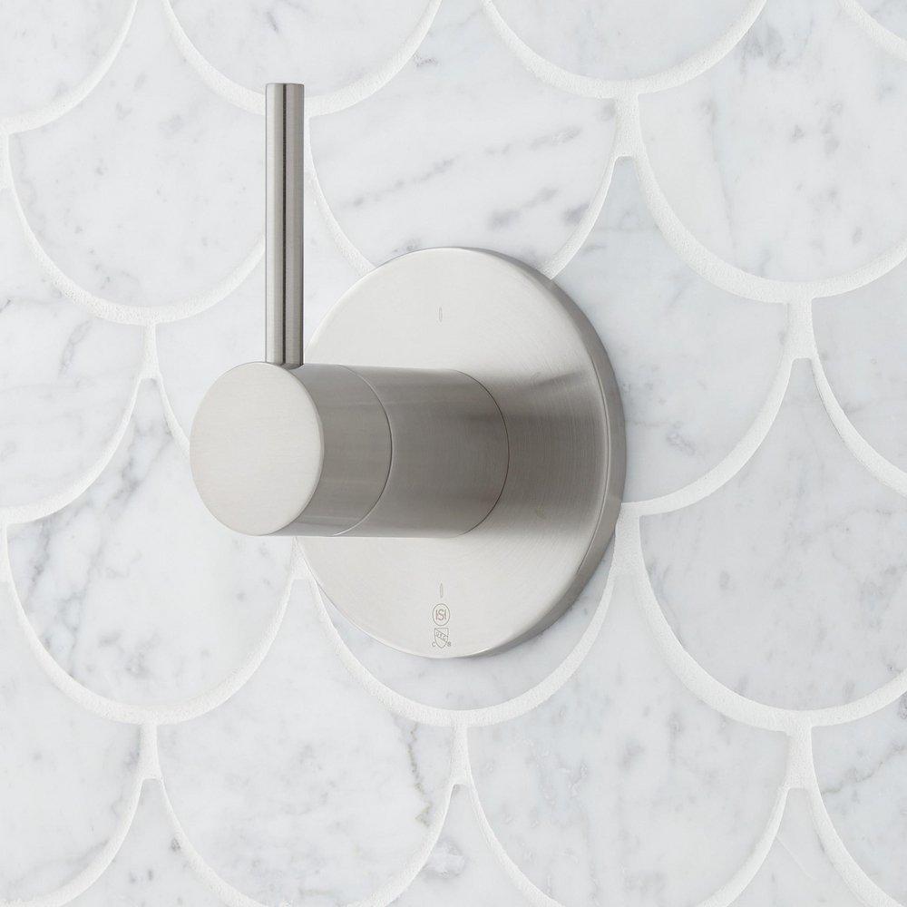 Three Handle Single Function Shower System Set in Brushed Nickel - 3/4 in. Valves Included 