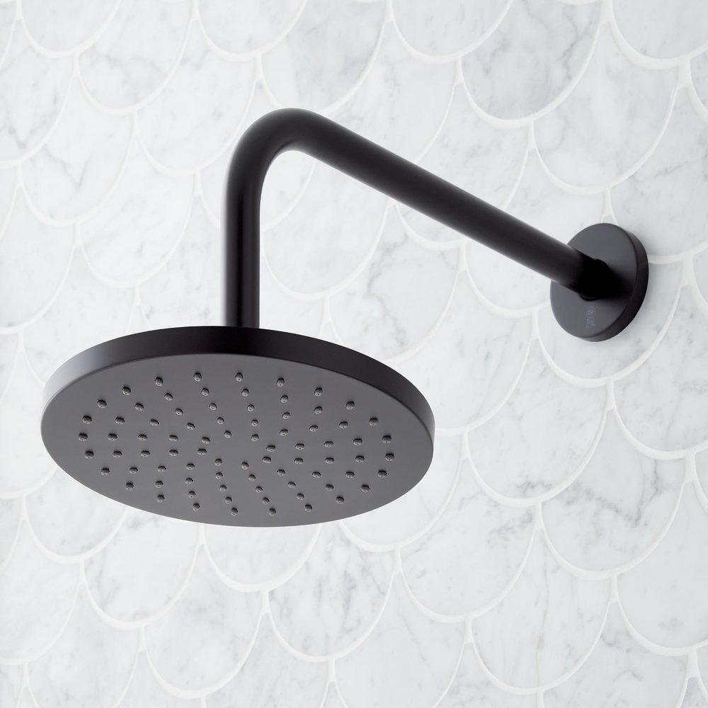 Three Handle Single Function Shower System Set in Matte Black - 3/4 in. Valves Included 