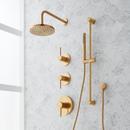 THERMOSTATIC SHOWER SYSTEM WITH SLIDE BAR AND HAND SHOWER - BRUSHED GOLD