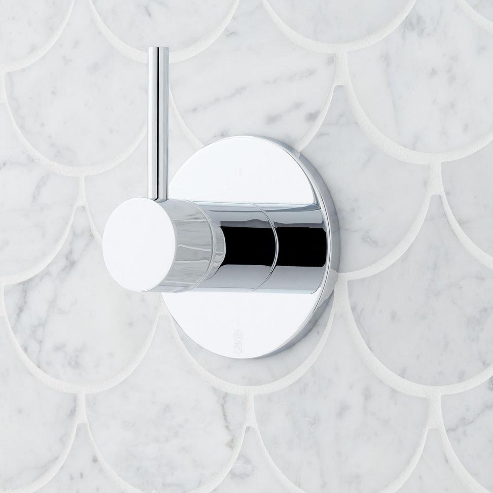 Signature Hardware Chrome Three Handle Single Function Shower System Set with Dual Showerheads and Hand Shower 