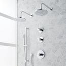 THERMOSTATIC SHOWER SYSTEM WITH DUAL SHOWERHEADS, SLIDE BAR AND HAND SHOWER - CHROME
