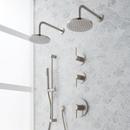 THERMOSTATIC SHOWER SYSTEM WITH DUAL SHOWERHEADS, SLIDE BAR AND HAND SHOWER - BRUSHED NICKEL