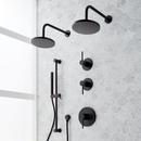 THERMOSTATIC SHOWER SYSTEM WITH DUAL SHOWERHEADS, SLIDE BAR AND HAND SHOWER - MATTE BLACK