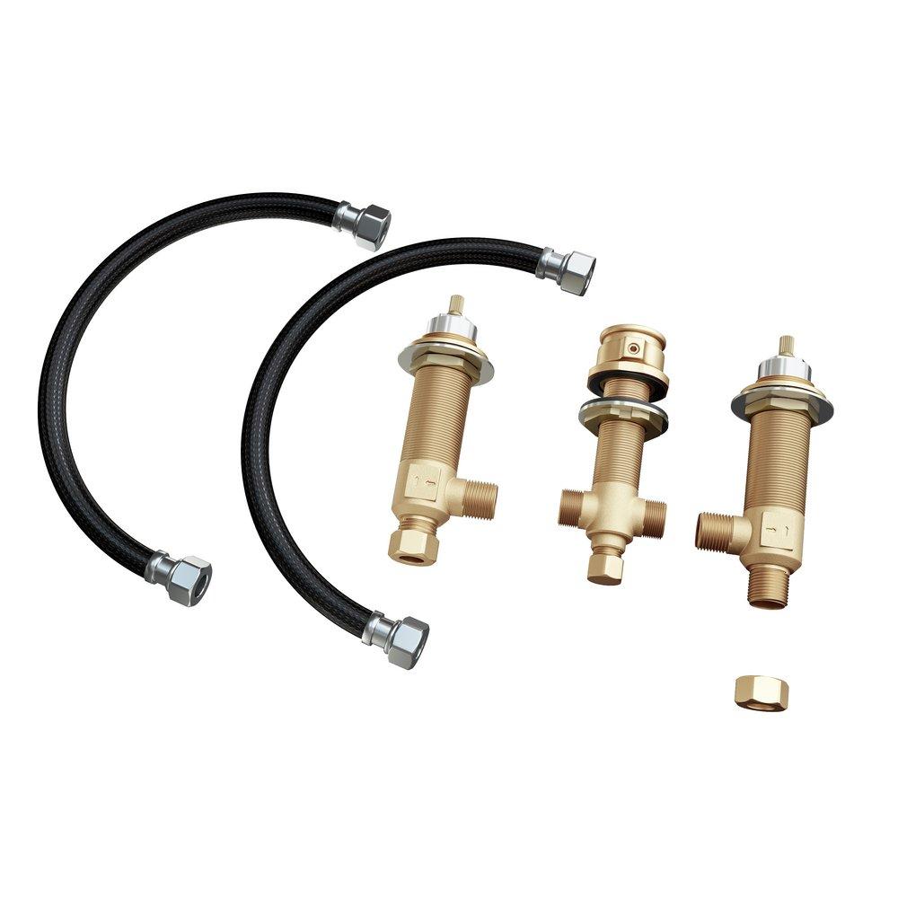 Two Handle Roman Tub Faucet Set in Brushed Nickel - Valve Included 