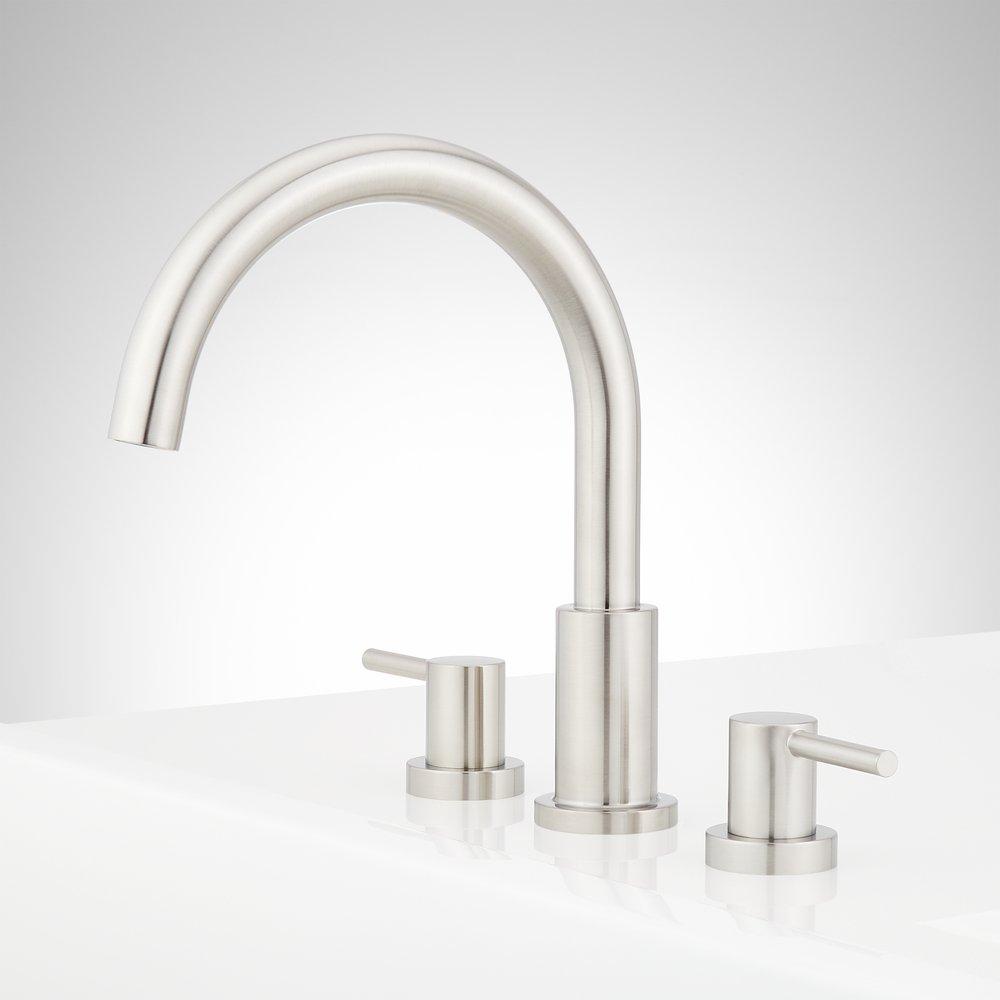 Two Handle Roman Tub Faucet Set in Brushed Nickel - Valve Included 