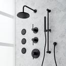 Three Handle Single Function Shower System Set in Matte Black - 3/4 in. Valves Included