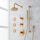 Three Handle Single Function Shower System Set in Brushed Gold - 3/4 in. Valves Included