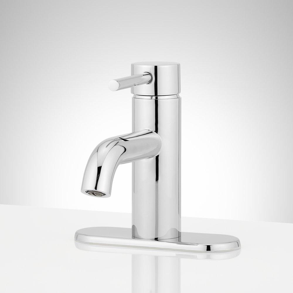 Single Handle Monoblock Bathroom Sink Faucet in Chrome 