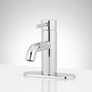 Single Handle Monoblock Bathroom Sink Faucet with Deck Plate in Chrome