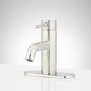 Single Handle Monoblock Bathroom Sink Faucet with Deck Plate in Brushed Nickel