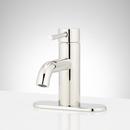 Single Handle Monoblock Bathroom Sink Faucet with Deck Plate in Polished Nickel