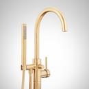 Single Handle Floor Mount Filler Set in Brushed Gold - Valve Included 