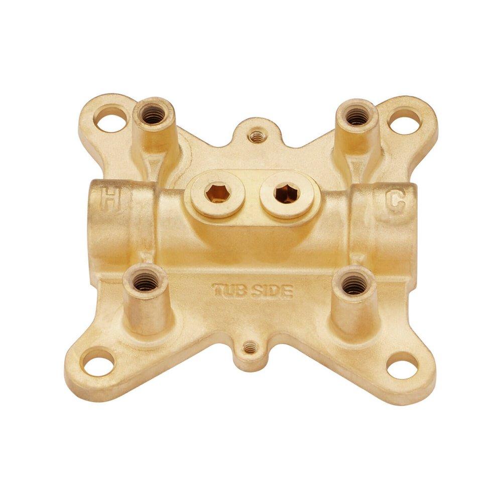 Single Handle Floor Mount Filler Set in Brushed Gold - Valve Included 