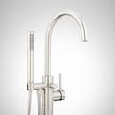 Single Handle Floor Mount Filler Set in Brushed Nickel - Valve Included 