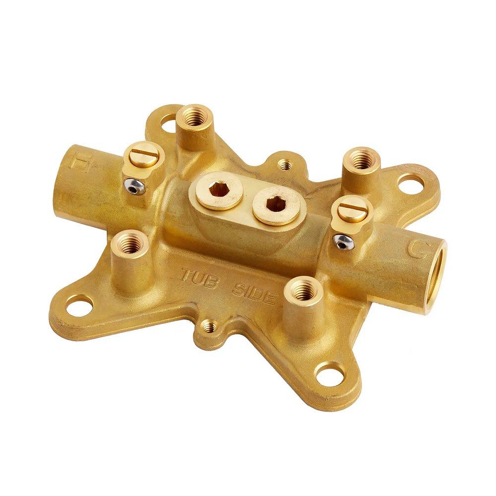 Single Handle Floor Mount Filler Set in Brushed Gold - Valve Included 