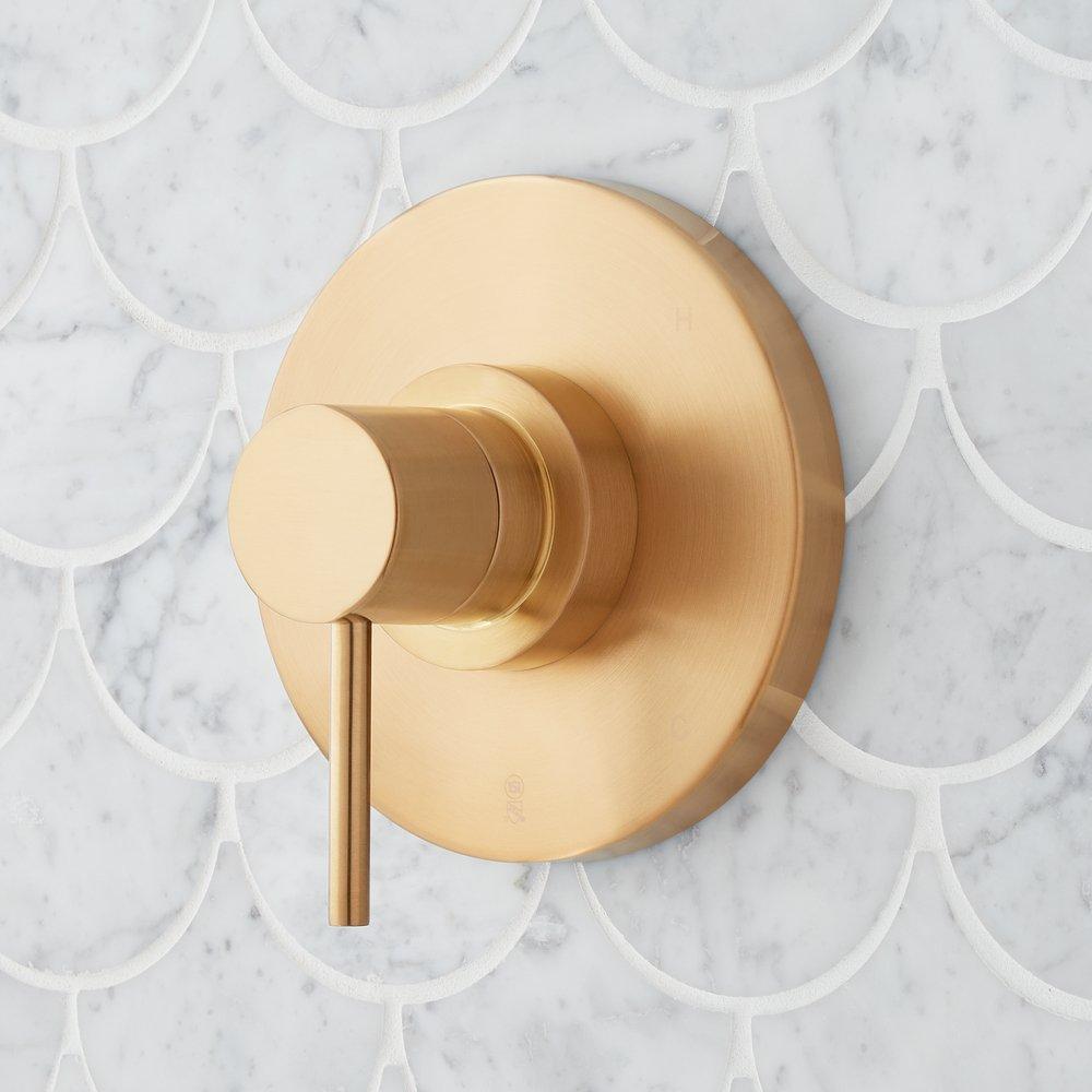 Single Handle Single Function Shower System Set in Brushed Gold - 1/2 in. Valve Included 