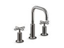 Two Handle Widespread Bathroom Sink Faucet in Vibrant Titanium 