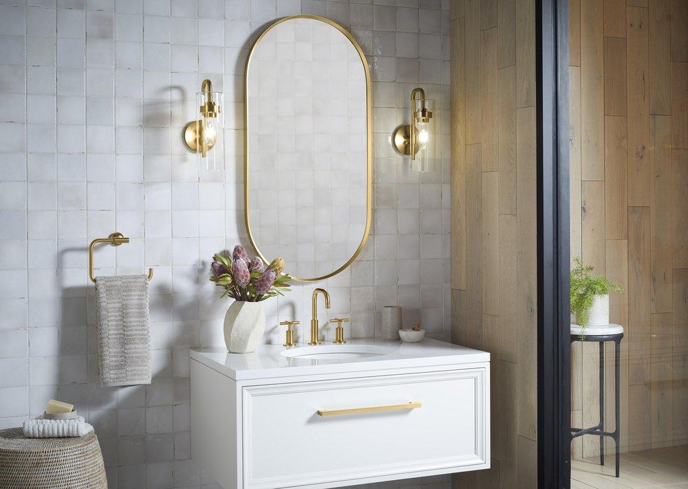 KOHLER Vibrant Titanium Two Handle Widespread Bathroom Sink Faucet 