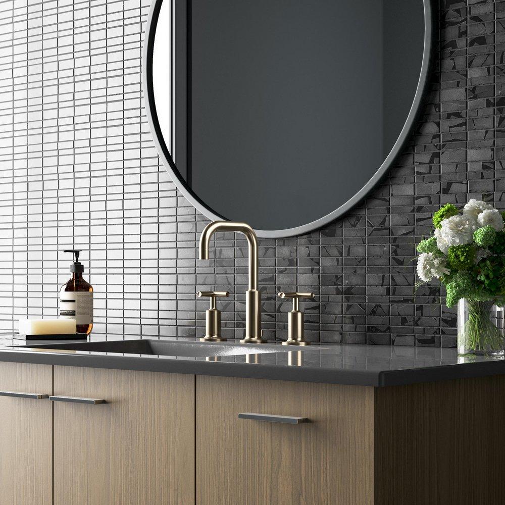 KOHLER Vibrant Titanium Two Handle Widespread Bathroom Sink Faucet 