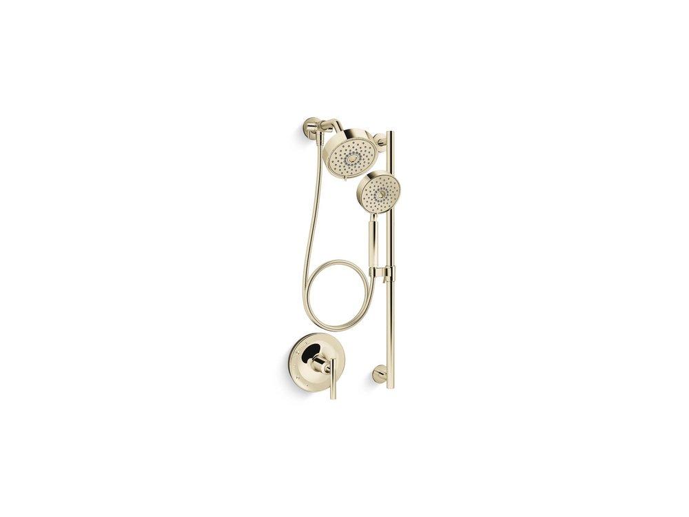 KOHLER Vibrant French Gold Single Handle Multi Function Shower System 