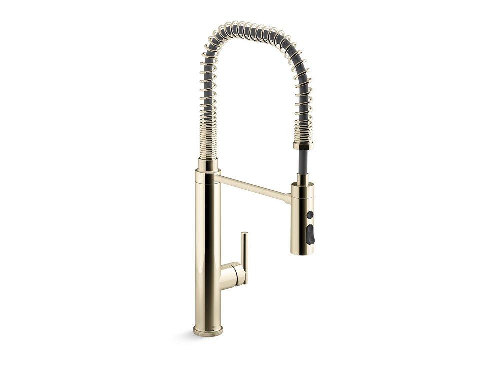 KOHLER Vibrant&reg; French Gold Single Handle Pull Out Kitchen Faucet 