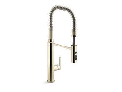 Single Handle Pull Out Kitchen Faucet in Vibrant&reg; French Gold