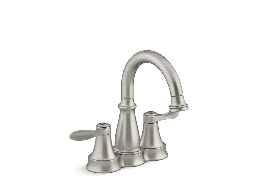 KOHLER Vibrant Brushed Nickel Single Handle Centerset Bathroom Sink Faucet 