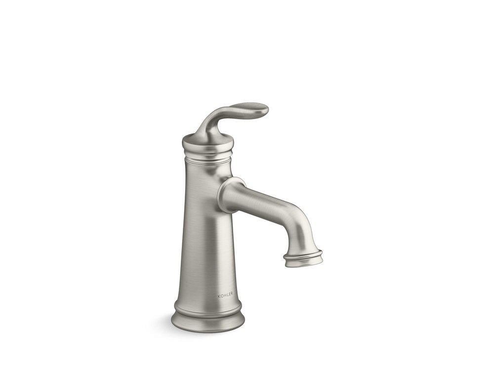 KOHLER Vibrant&reg; Brushed Nickel Single Handle Monoblock Bathroom Sink Faucet 