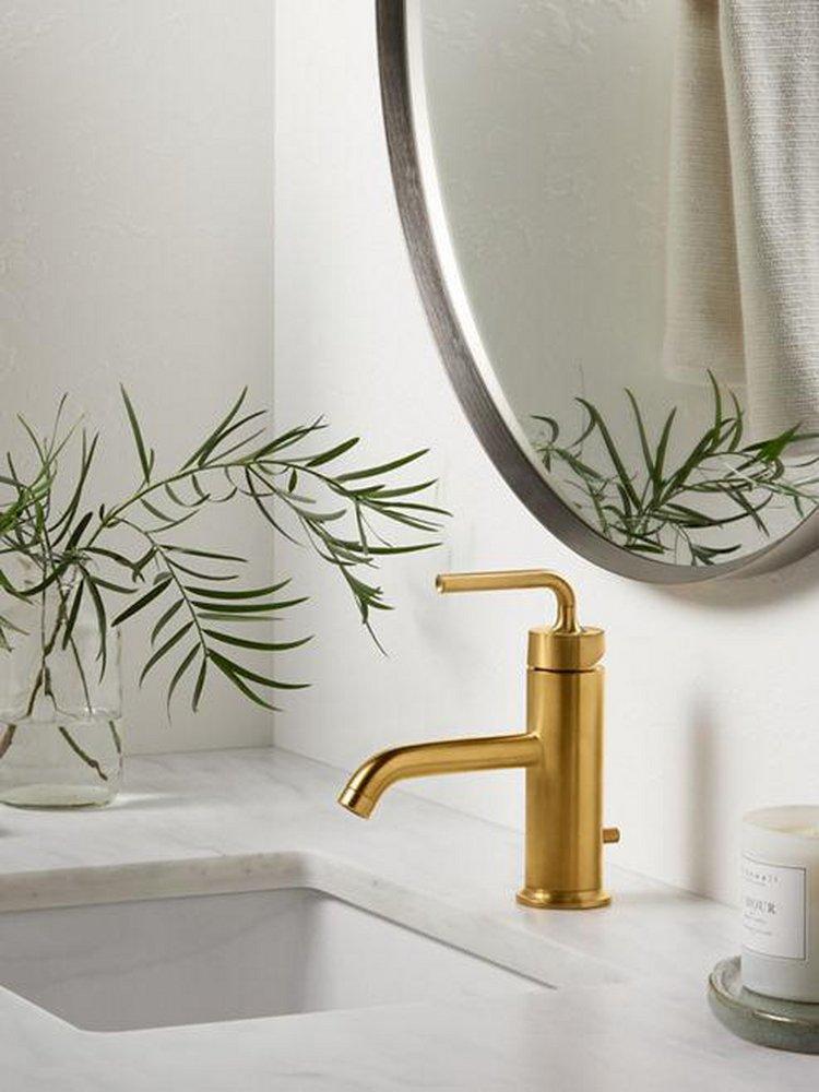 KOHLER Vibrant&reg; Brushed Nickel Single Handle Bathroom Sink Faucet 