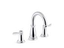 KOHLER Polished Chrome Two Handle Widespread Bathroom Sink Faucet 
