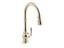 Single Handle Pull Down Touchless Kitchen Faucet in Vibrant® French Gold