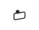 KOHLER Matte Black Rectangular Closed Towel Ring 