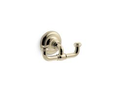 2-Hook Robe Hook in Vibrant French Gold