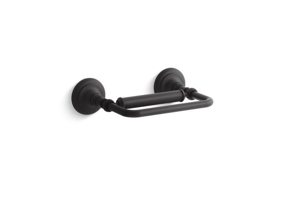 KOHLER Matte Black Wall Mount Toilet Tissue Holder 