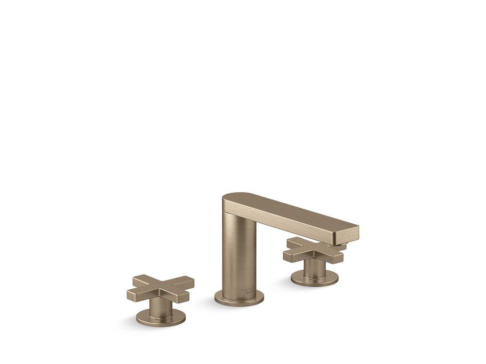 KOHLER Vibrant&reg; Brushed Bronze Two Handle Widespread Bathroom Sink Faucet 