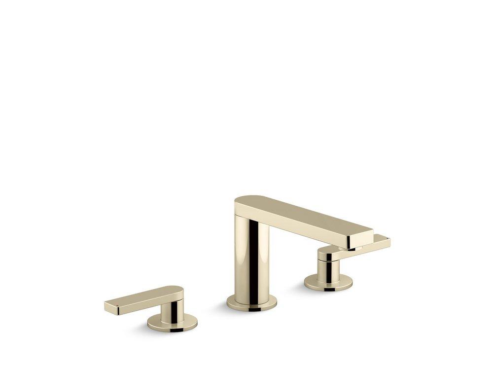 Two Handle Widespread Bathroom Sink Faucet in Vibrant French Gold 