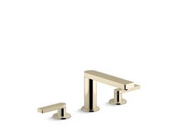 Two Handle Widespread Bathroom Sink Faucet in Vibrant&reg; French Gold