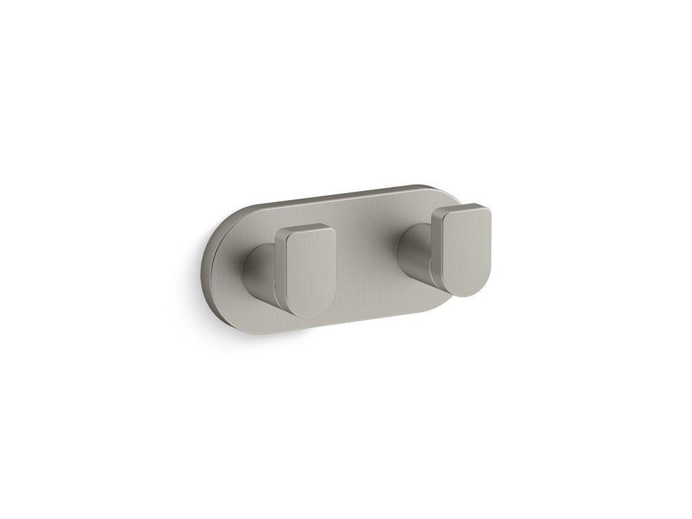 KOHLER Vibrant&reg; Brushed Nickel 2-Hook Robe Hook 