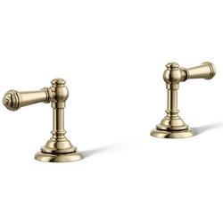 Widespread Bathroom Faucet Lever Handles in Vibrant French Gold