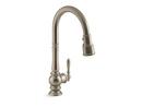 KOHLER Vibrant Brushed Bronze Single Handle Pull Down Kitchen Faucet 